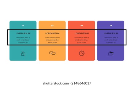 Infographic. Vector Infographic design template with icons and 4 numbers options or steps. Can be used for process diagram, presentations, workflow layout, banner, flow chart, info graph.