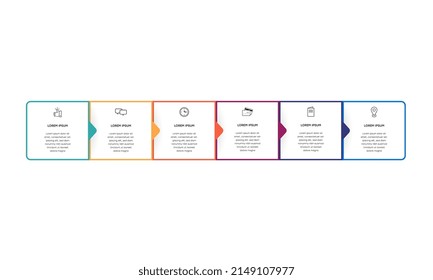 Infographic. Vector Infographic design template with icons and 6 numbers options or steps. Can be used for process diagram, presentations, workflow layout, banner, flow chart, info graph.