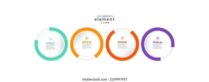Plantilla de diseño vectorial de infografía con iconos y 4 opciones o pasos. Se puede utilizar para el diagrama de procesos, presentaciones, diseño de flujo de trabajo, banner, diagrama de flujo. Eps10