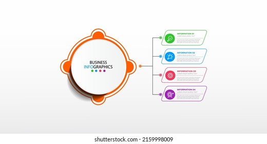 Infographic vector design template with icons and 4 options or steps. Can be used for process diagram, presentations, workflow layout, banner, flow chart. Eps10