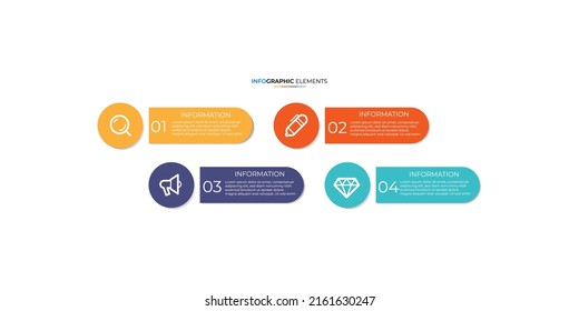 Infographic vector design template with icons and 4 options or steps. Can be used for process diagram, presentations, workflow layout, banner, flow chart. Eps10