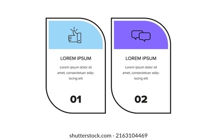 Infographic. Vector Infographic design template with icons and 2 numbers options or steps. Can be used for process diagram, presentations, workflow layout, banner, flow chart, info graph.