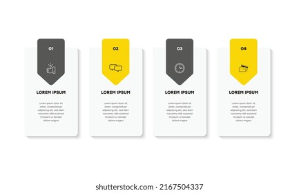 Infographic. Vector Infographic design template with icons and 4 numbers options or steps. Can be used for process diagram, presentations, workflow layout, banner, flow chart, info graph.