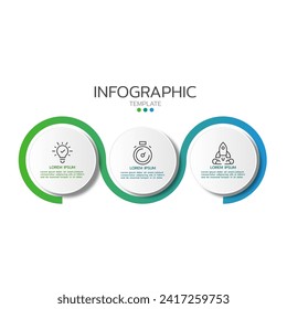 Infografía. Plantilla de diseño de infografía vectorial con iconos y 3 opciones de números o pasos. Se puede utilizar para el diagrama de procesos, presentaciones, diseño de flujo de trabajo, banner, diagrama de flujo, gráfico de información.