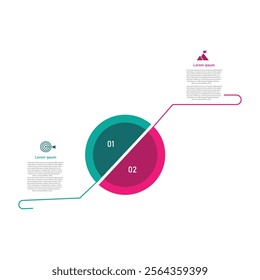 Infographic. Vector Infographic design template with icons and 2 numbers options or steps. Can be used for process diagram, 