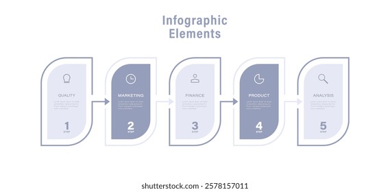 Infographic. Vector Infographic design template with icons and 5 numbers options or steps.