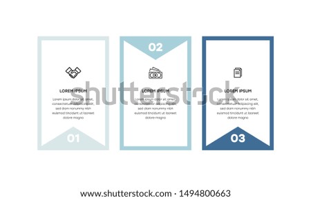 Infographic. Vector Infographic design template with icons and 3 numbers options or steps. Can be used for process diagram, presentations, workflow layout, banner, flow chart, info graph.