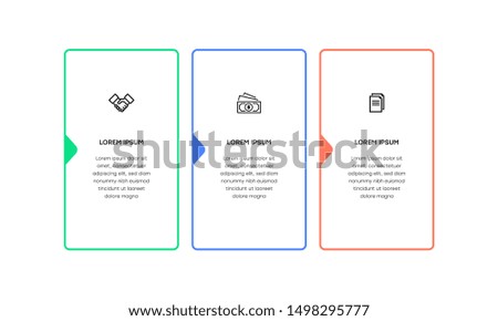 Infographic. Vector Infographic design template with icons and 3 numbers options or steps. Can be used for process diagram, presentations, workflow layout, banner, flow chart, info graph.