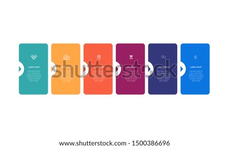 Infographic. Vector Infographic design template with icons and 6 numbers options or steps. Can be used for process diagram, presentations, workflow layout, banner, flow chart, info graph.
