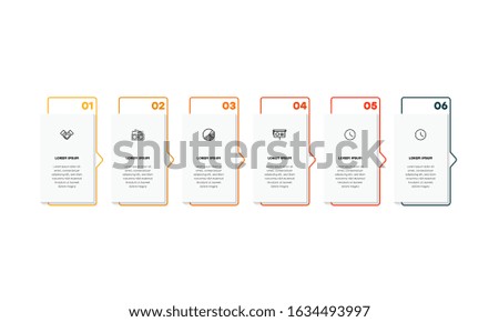 Infographic. Vector Infographic design template with icons and 6 numbers options or steps. Can be used for process diagram, presentations, workflow layout, banner, flow chart, info graph.