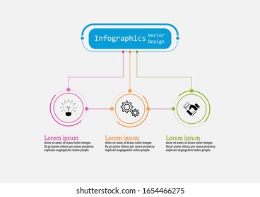 Infographic vector design template for illustration. Presentation business infographic template with 3 options. Creative concept for infographic.