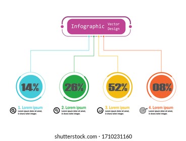 The infographic vector design template for illustration. Timeline infographic design business with 4 options. Creative concept for infographic. Used for layout, workflows, banners, web design.