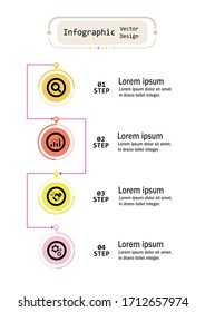 The infographic vector design template for illustration. Timeline infographic design business with 4 options. Creative concept for infographic. Used for layout, workflows, banners, web design.
