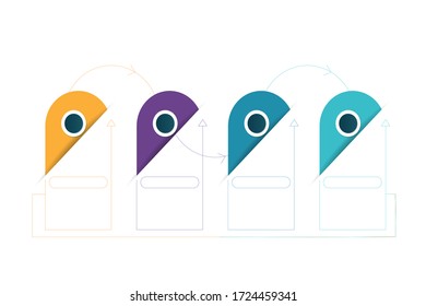 Infografische Vektordesignvorlage zur Illustration. Präsentation Business Infografik Vorlage mit 4 Optionen. Kreatives Konzept für infographic.