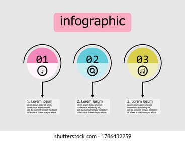 Infographic vector design template for illustration. Presentation business infographic template with 3 options. Creative concept for infographic. You can editable stroke and use business step options.