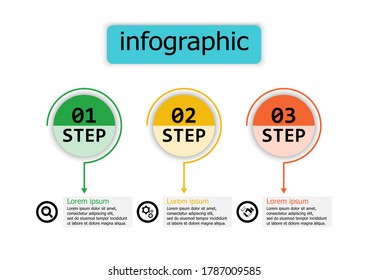 Infographic vector design template for illustration. Vector design presentation business infographic template with 3 options. use workflow layout, diagram, business step options, banner, web design.
