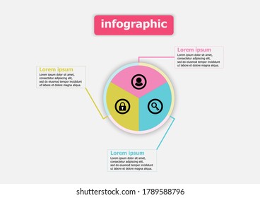 The infographic vector design template for illustration. Planning timeline infographics design vector template with 3 options. Creative concept for infographics used for layout, workflows, web banner.