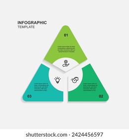 Infographic vector element with 3 step triangle suitable for web presentation and business information