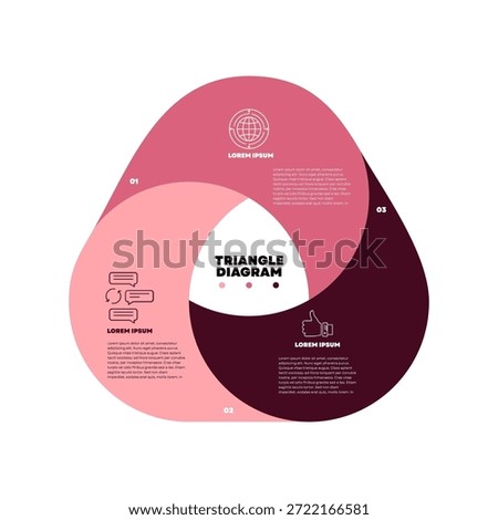 Infographic vector element with 3 step triangle suitable for web presentation and business information. Vector eps 