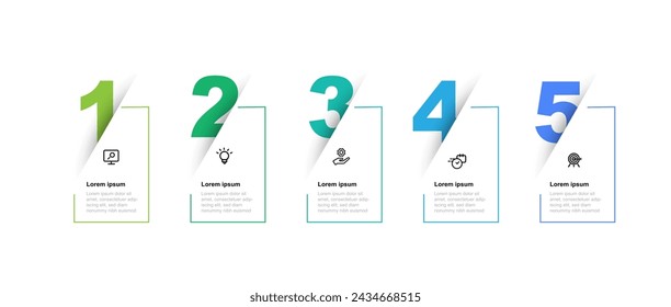 Infographic vector element with 5 step process or option suitable for web presentation, banner information, timeline work and more graphic design