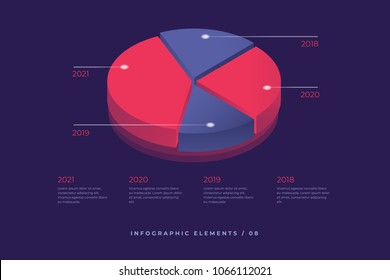 Infographic vector element. Illustration of information data statistic. Isometric design. Template perfect for presentation, website, promotional materials and report design. Vector illustration.