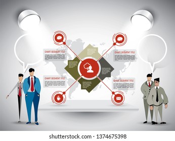 Elementos vectoriales infográficos para la ilustración empresarial
