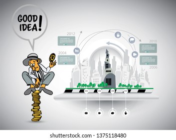 Elementos vectoriales infográficos para la ilustración empresarial