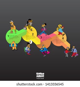 Elementos vectoriales infográficos para la ilustración empresarial