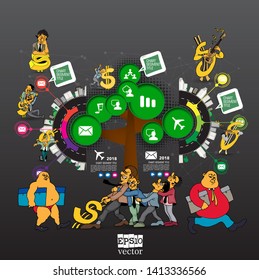 Elementos vectoriales infográficos para la ilustración empresarial
