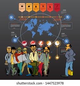 Elementos vectoriales infográficos para la ilustración empresarial