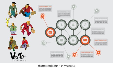Elementos vectoriales infográficos para la ilustración empresarial