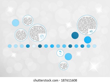 infographic vector with five fragments on shinning background