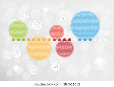 infographic vector with five fragments on shinning background