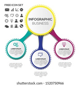 infographic vector with free icon set