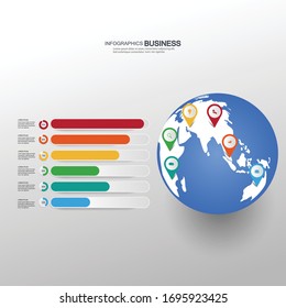 Vector infográfico, gráfico. presentación. Conceptos, partes, pasos, procesos del negocio. Visualización de datos infográficos. Plantilla de inicio. - Vector