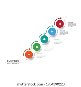 Vector infográfico, gráfico. presentación. Conceptos, partes, pasos, procesos del negocio. Visualización de datos infográficos. Plantilla de inicio. - Vector