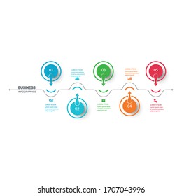 Vector infográfico, gráfico. presentación. Conceptos, partes, pasos, procesos del negocio. Visualización de datos infográficos. Plantilla de inicio. - Vector