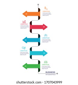 Vector infográfico, gráfico. presentación. Conceptos, partes, pasos, procesos del negocio. Visualización de datos infográficos. Plantilla de inicio. - Vector