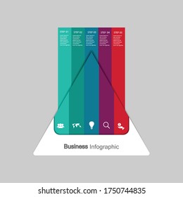 Infographic vector, graph. presentation. Business concepts, parts, steps, processes. Visualization of infographic data. Startup template. - Vector