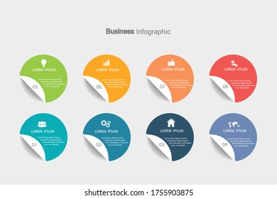 Infographic vector, graph. presentation. Business concepts, parts, steps, processes. Visualization of infographic data. Startup template. - Vector