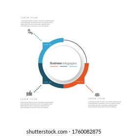 Vector infográfico, gráfico. presentación. Conceptos empresariales, partes, pasos, procesos. Visualización de datos infográficos. Plantilla de inicio. - Vector