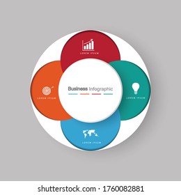 Infographic vector, graph. presentation. Business concepts, parts, steps, processes. Visualization of infographic data. Startup template. - Vector