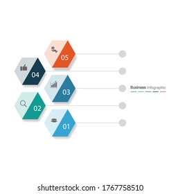 Infographic vector, graph. presentation. Business concepts, parts, steps, processes. Visualization of infographic data. Startup template. - Vector
