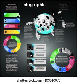 Infographic vector graphs and elements. Vector illustration.