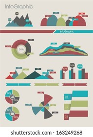 Infographic vector graphs and elements. Vector illustration.