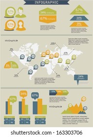 Infographic vector graphs and elements. Vector illustration.