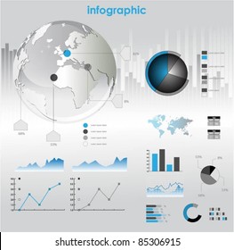 infographic vector graphs and elements. vector illustration.