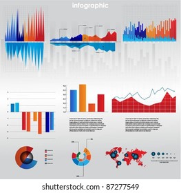 infographic vector graphs and elements. vector illustration.