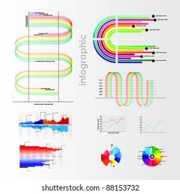 infographic vector graphs and elements. vector illustration.