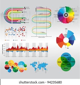 infographic vector graphs and elements. vector illustration.